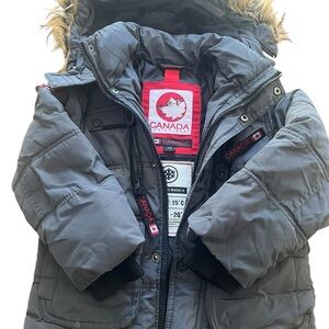 Canada Goose Charcoal Jacket with Fur Trim